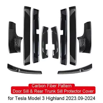 для Tesla Model 3 Highland 2024 Аксессуары Передняя дверь порог противоударный Защитная крышка Задний порог багажника Защита из нержавеющей стали
