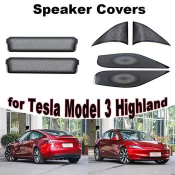 для Tesla Model 3 Highland 2024 Модифицированные аксессуары Крышка динамика Передние дверные динамики Декоративные крышки Защитные детали под сиденьем for Model 3 HIghland