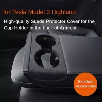 для Tesla Model 3 Highland 2024 Модифицированные аксессуары для интерьера Подстаканник Отделка Декоративная крышка Замшевая защитная наклейка Крышка панели for M3 Highland красный