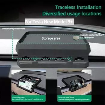 Для Tesla Model 3 Highland 2024 приборная панель ETC лоток для хранения силиконовый приборная панель экран органайзер центральная консоль коробка для салфеток