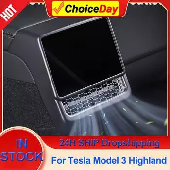 Для Tesla Model 3 Highland 2024 задняя крышка воздухозаборника защитная крышка вентиляционного отверстия антиблокировочная консоль подлокотник крышка ящика
