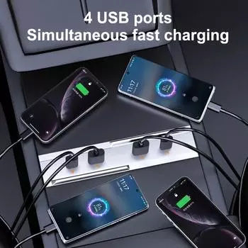 Для Tesla Model 3 Highland 2025 2025 док-станция 65 Вт быстрая зарядка 4 порта USB центр управления USB HUB адаптер аксессуары