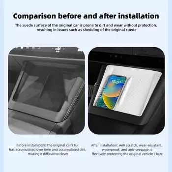 для Tesla Model 3 Highland 2025 Беспроводная зарядная подставка Силиконовый пылезащитный коврик для зарядного устройства Аксессуары для салона автомобиля