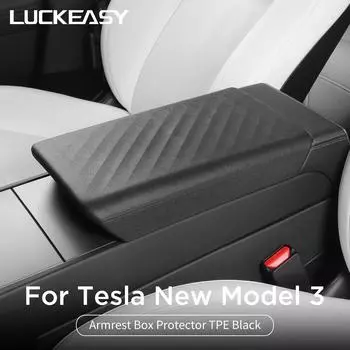 Для Tesla Model 3 Highland Armrest Box Защитный чехол Центральный подлокотник с управлением TPE Защитный коврик 2025 Аксессуары для салона автомобиля