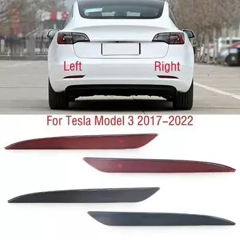 Для Tesla Model 3 Model3 2017-2022 автомобильный задний бампер стоп-сигнал задний стоп-сигнал поворотный отражатель Предупреждающий противотуманный фонарь в виде корпуса 1pc black left