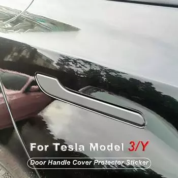 Для Tesla Model 3 Model Y 2024 2024 автомобильная дверная ручка накладка устойчивая к царапинам защитная наклейка аксессуары для модификации матовый черный