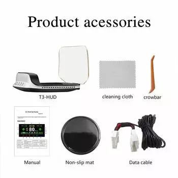 Для Tesla Model 3 Model Y HUD Автоматическое зеркало проекционный дисплей Предупреждение о превышении скорости аккумулятора Навигационный проектор Сигнализация питания HUD система чёрный