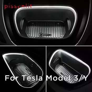 Для Tesla Model 3 Model Y Model SX Передний капот, окружающее освещение багажника, атмосферная лампа, неоновая RGB-полоса освещения, управление через Bluetooth-приложение 21-23 models 3 Y белый