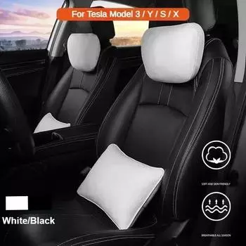Для Tesla Model 3 Model Y Подголовник для сиденья автомобиля Подушка для шеи Модель 3 YSX Мягкая Комфортная Подушка с эффектом памяти Защитный Чехол Автомобильные Аксессуары