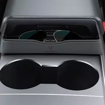 Для Tesla Model 3 Model Y Силиконовая оправа для очков Органайзер Центральный подлокотник Скрытый ящик для хранения Органайзер Аксессуары для салона автомобиля чёрный