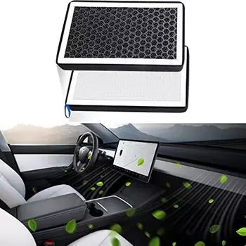 Для Tesla Model 3 Model Y Воздушный фильтр HEPA 2 шт. Воздушный фильтр салона HEPA Для Tesla Model 3 Model Y Tesla Кондиционер Сменный воздушный фильтр салона 25x15x3cm