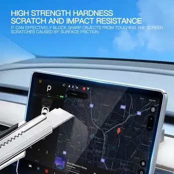 Для Tesla Model 3 Model Y Защитная пленка из закаленного стекла для экрана центральной консоли, полное покрытие для автомобиля Tesla/2022 Anti Blue Light