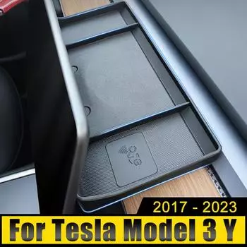 Для Tesla Model 3 Y 2017 2018 2019 2020 2024 2024 2024 TPE автомобильная приборная панель консоль ящик для хранения органайзер лоток держатель аксессуары чёрный