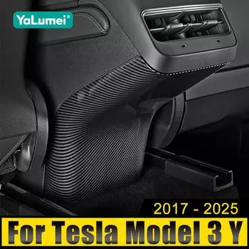 Для Tesla Model 3 Y 2017-2020 2021 2022 2023 2024 2025 ABS Автомобильный задний кондиционер вентиляционный выход крышка противоударная наклейка