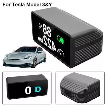 Для Tesla Model 3/Y 2017-2023 HUD Head-up Display Встроенный светодиодный спидометр Безопасное вождение Электроника Аксессуары День Ночь CHINA