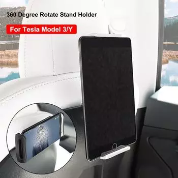Для Tesla Model 3 Y 2023 держатель для телефона на заднем сиденье крепление вращающаяся подставка автоматический кронштейн для подголовника для планшета ПК автомобильные аксессуары чёрный