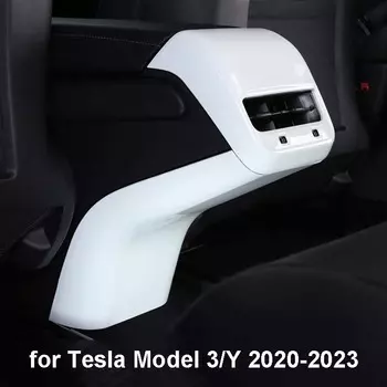 для Tesla Model 3 Y 2023 защитная крышка заднего воздухозаборника модифицированные аксессуары для интерьера красно-белая часть с узором из углеродного волокна