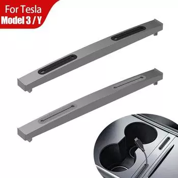 Для Tesla Model 3 Y 2024 2024 Центральная консоль Кабель для зарядки USB-концентратор Органайзер Док-станция Украшения Аксессуары чёрный