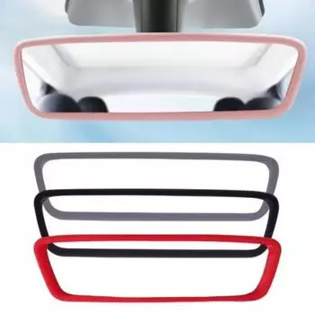 Для Tesla Model 3 Y 2024 Аксессуары для интерьера Зеркало заднего вида Защитная накладка Силиконовая декоративная рамка Белая Розовая защитная полоса белый