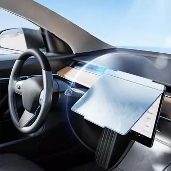 Для Tesla Model 3/Y 2025-2025 солнцезащитный экран протектор водонепроницаемый навигационный пылезащитный чехол анти-УФ солнцезащитный экран Защитный чехол чёрный