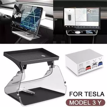 Для Tesla Model 3 Y центральный консольный ящик для хранения магнитный ящик для хранения под экраном органайзер для приборной панели автомобиля держатель для салфеток перчаточный ящик