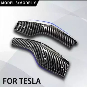 Для Tesla Model 3 Y Чехол для рычага переключения передач Защита ручки рулевого рычага Корпус рычага переключения передач из углеродного волокна Аксессуары