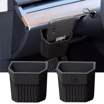 Для Tesla Model 3 / Y Dashboard Mini Storage Box Силиконовый мусорный бак для Tesla Car Phone Case Бесшумный липкий автомобильный карман для хранения