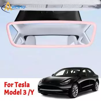 Для Tesla Model 3 Y новая рамка для зеркала заднего вида, аксессуары для интерьера, отделка для зеркала заднего вида, силиконовая резина чёрный