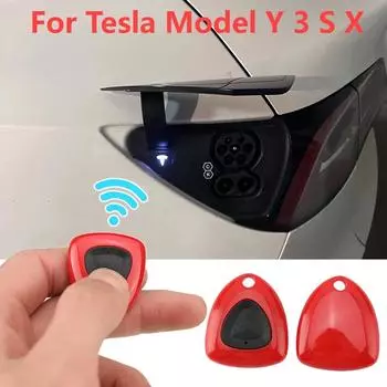 Для Tesla Model 3 Y Пульт дистанционного управления дверью автомобиля Зарядка нового зарядного устройства энергии Кнопка для открытия крышки двери Чип Аксессуары