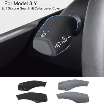 Для Tesla Model 3/Y рукав рычага переключения передач внутренняя накладка для ремонта модели 3 автомобильный силиконовый черный красный белый защитный кожух для рулевой колонки чёрный