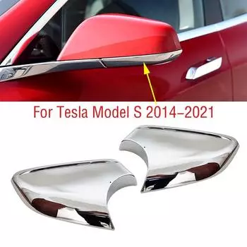 Для Tesla Model S 2014-автомобильное наружное крыло заднего вида, боковое зеркало, нижняя нижняя крышка, крышка в виде ракушки 1pc left