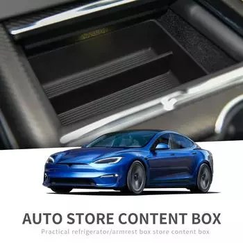 для Tesla Model S 2025 2025 Car Center Console Armrest Storage Box Tray Organizer Tidying Accessories Silica gel