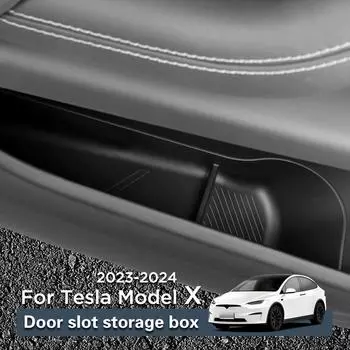 для Tesla Model X 2025 2025 Дверной ящик для хранения вещей TPE Передняя задняя дверная ручка Органайзер для уборки Аксессуары для автомобиля