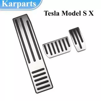 Для Tesla Model X Model S аксессуары из алюминиевого сплава педаль акселератора газовое топливо педаль тормоза чехол для педали отдыха автомобильный Стайлинг AT