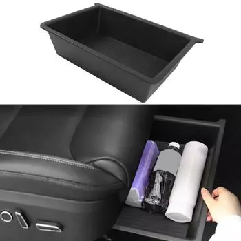 Для Tesla Model X ящик для хранения под сиденьем, органайзер из ТПЭ + АБС, поддон для ящика под сиденьем, аксессуары для интерьера модели X CHINA