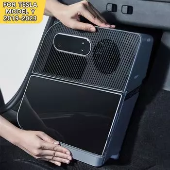 Для Tesla Model Y 2019-2025 15L Автомобильный холодильник Холодильник с морозильной камерой Компрессор Охлаждения LHD RHD Багажник Холодильник Хранение лекарств Путешествия чёрный
