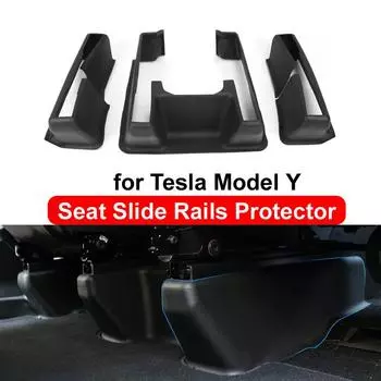 Для Tesla Model Y 2023 передняя направляющая сиденья защитная крышка TPE противоударная полная защитная накладка аксессуары для интерьера Other&Four Seasons чёрный