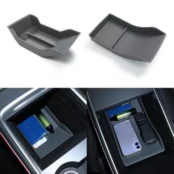 Для Tesla Model Y 3 2025 2025 2025 Центральная консольная коробка для хранения вещей Центральный подлокотник Органайзер Лоток для внутренних аксессуаров Органайзер
