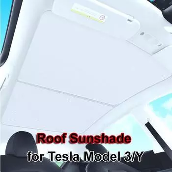для Tesla Model Y 3 Highland 2024 Люк на крыше Солнцезащитный козырек Передний и задний козырек на крыше Серебряный слой жалюзи на крыше Аксессуары для затемнения