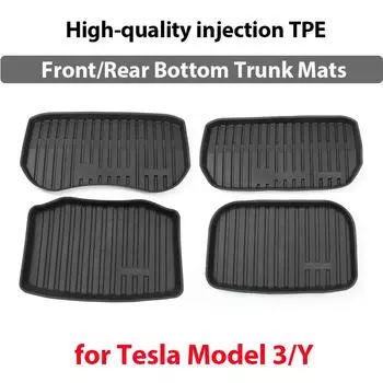 Для Tesla Model Y 3 TPE коврик багажника задний передний задний багажник подушки пола багажника защитные накладки на багажник аксессуары для грузового поддона M3 2021-2023