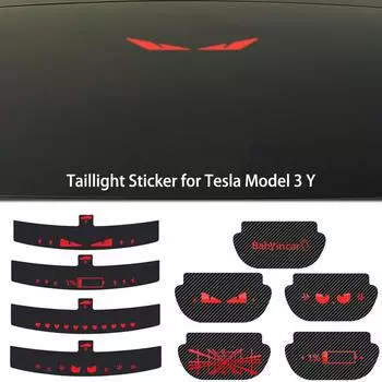 Для Tesla Model Y 3 высоко установленный стоп-сигнал карбоновый автомобильный тормоз проекционная доска ПВХ мягкая наклейка верхняя задняя фара эмблема наклейка