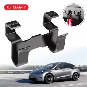 Для Tesla Model Y 3 Задний багажник Крючок для хранения Держатель для сумок Бутылки с водой Багажник Крючок для продуктовых сумок Вешалка Аксессуары для интерьера чёрный