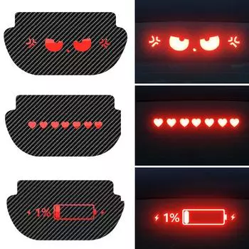 Для Tesla Model Y Car High Mounted Stop Lamp Carbon Car Brake Projection Board ПВХ Мягкая наклейка Верхняя задняя фара Эмблема Наклейки