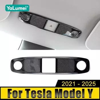 Для Tesla Model Y ModelY 2021 2022 2023 2024 2025 Нержавеющая автомобильная лампа для чтения Аудио Твитер Крышка динамика Корпус Отделка Наклейка серебряный