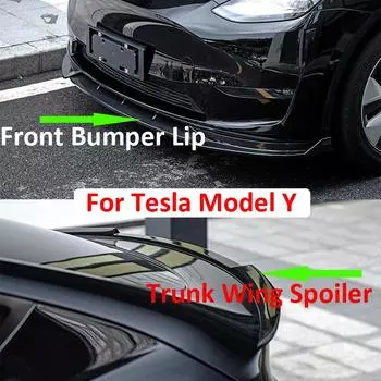 Для Tesla Model Y передний нижний бампер спойлер и спойлеры на крылья багажника ModelY 2017-2021 аксессуары комплект кузова для модификации автомобиля