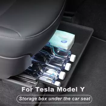 Для Tesla Model Y ящик для хранения под сиденьем, органайзер, лоток, флокированный ящик для хранения, внутренняя отделка, отсутствие следов, модификация, аксессуары