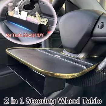 для Tesla Model Y Стол на руль с ящиком для хранения Модель 3 Заполнитель зазоров сиденья Органайзер Лоток для телефона Карманные аксессуары для стола