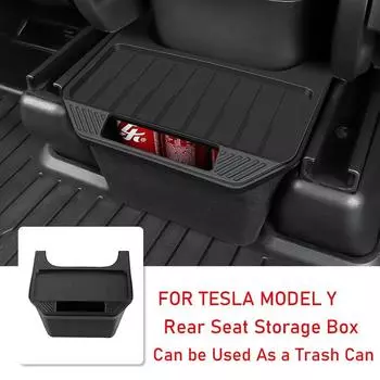Для Tesla Model Y задняя коробка для хранения с центральным управлением TPE стиль автомобильная консоль органайзер-поднос чехол для Tesla Model Y аксессуары чёрный