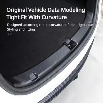 Для Tesla Model Y Защитная накладка на багажник 3D из углеродного волокна, устойчивая к царапинам, накладка на порог багажника, бампер, аксессуары из АБС-пластика