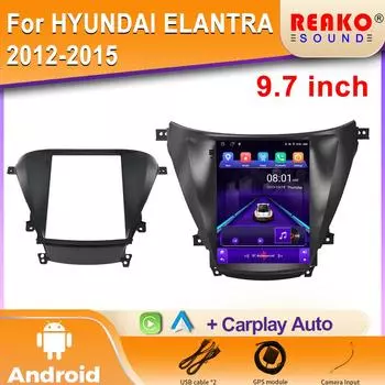 Для Tesla Style Car Radio Для Hyundai Elantra MD 2012 I35 Avante 2011-2016 Android Navigation Stereo Multimedia Player 4 core 2GB+32GB carplay
